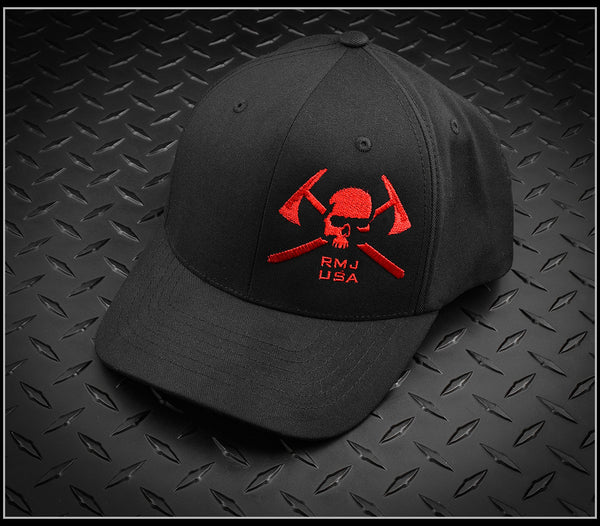 RMJ USA Black and Red Snap Back Hat