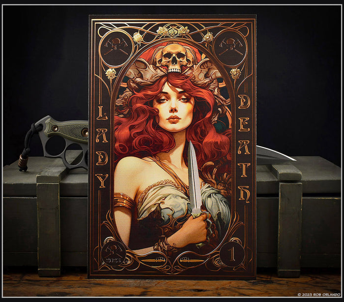 Lady Death Metal Print