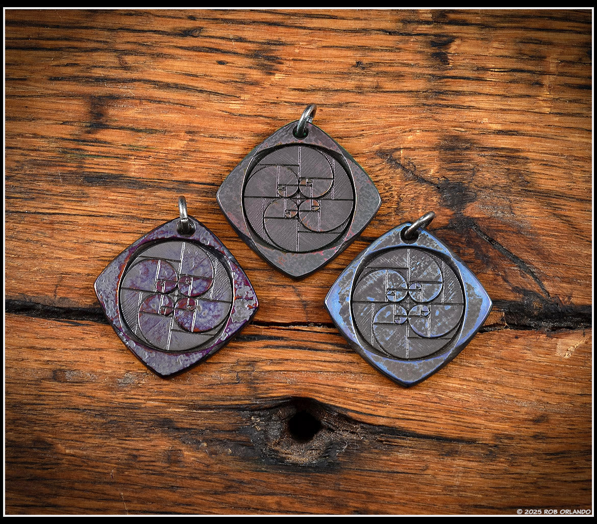 Fibonacci Spiral Pendant - Titanium