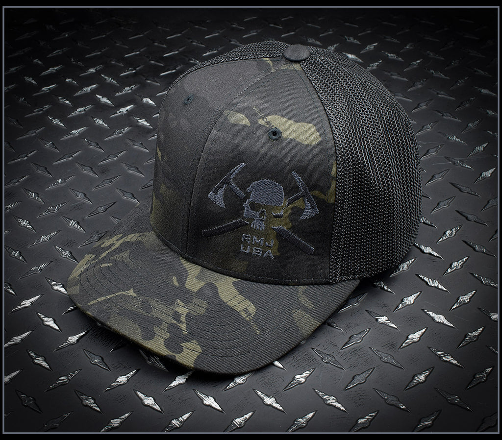 RMJ USA Black MultiCam FlexFit Trucker Hat – Explore More | RMJ USA