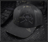 Hat - RMJ USA Black Multicam Trucker