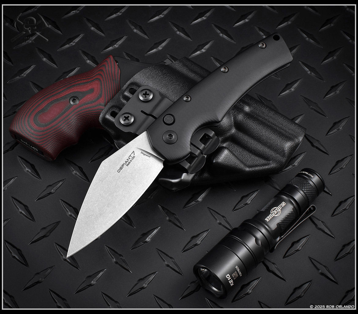 Defiant7 Seax Button Lock Auto Folder