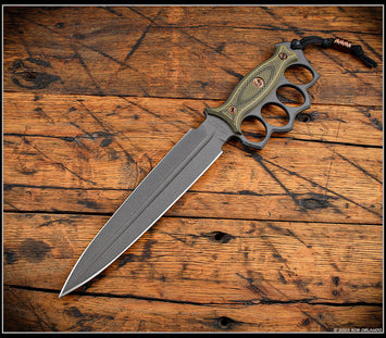 RMJ Osprey 9 Adventure Kitchen Knife Black G10 4.5 Stonewash - EKnives LLC