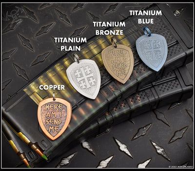 Forged Copper & Titanium Jerusalem Cross Pendants